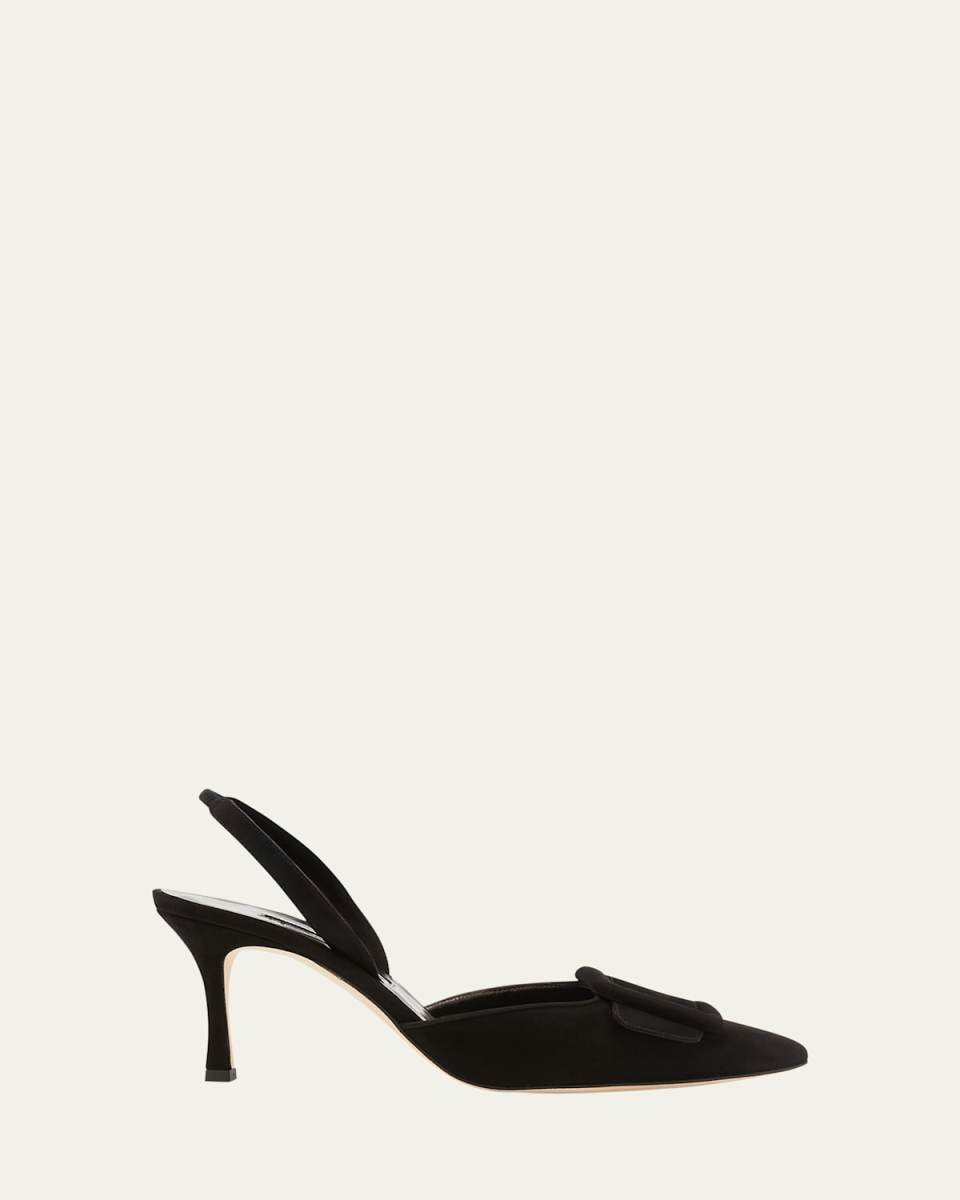 Maysli Suede Buckle Halter Pumps